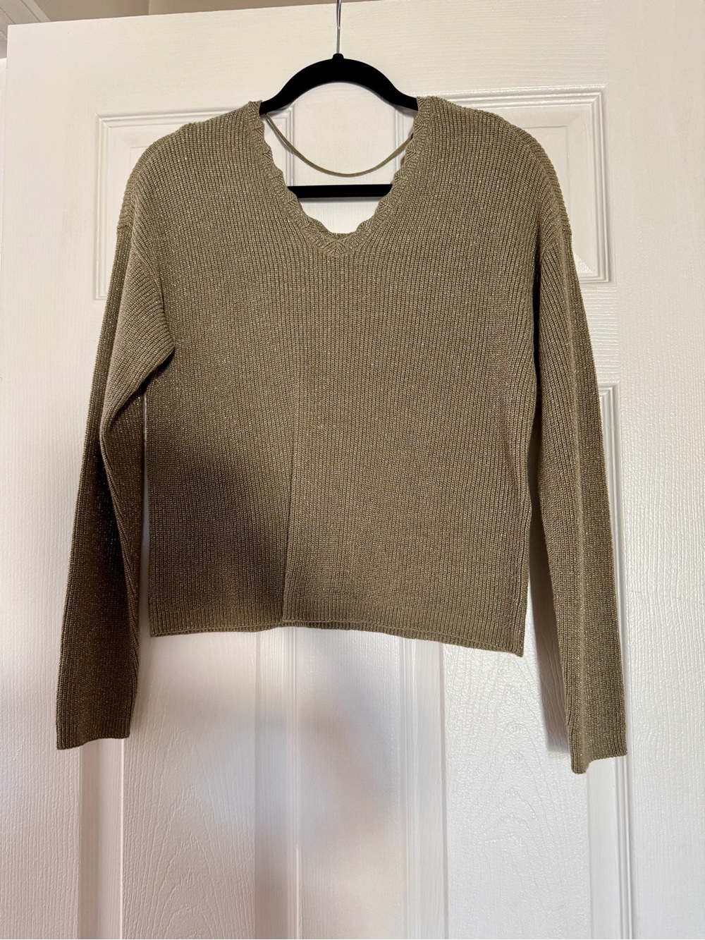 Vero Moda Taupe Ribbed V-Neck Sweater